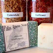 "California Wildflowers" natural soap is a vegan handmade natural soap from Pallas Athene Soap. The best handmade natural soap!
